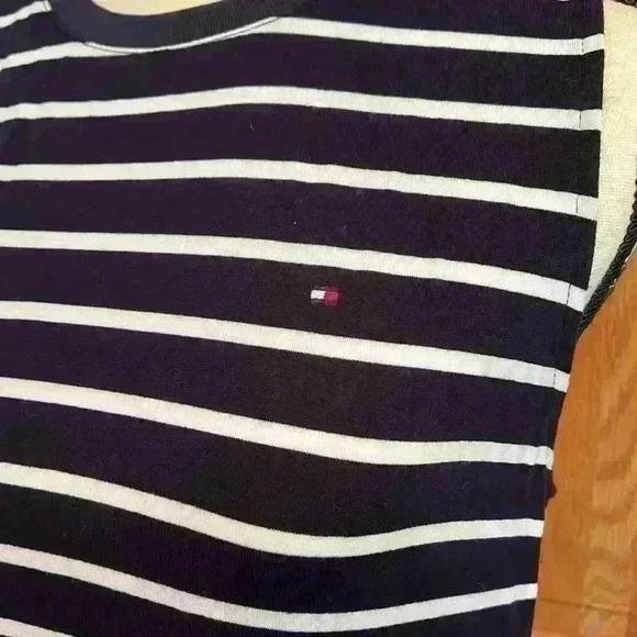 Tommy Hilfiger Blue and White Sleeveless Dress Ruffle Bottom Size Small - Picture 4 of 10